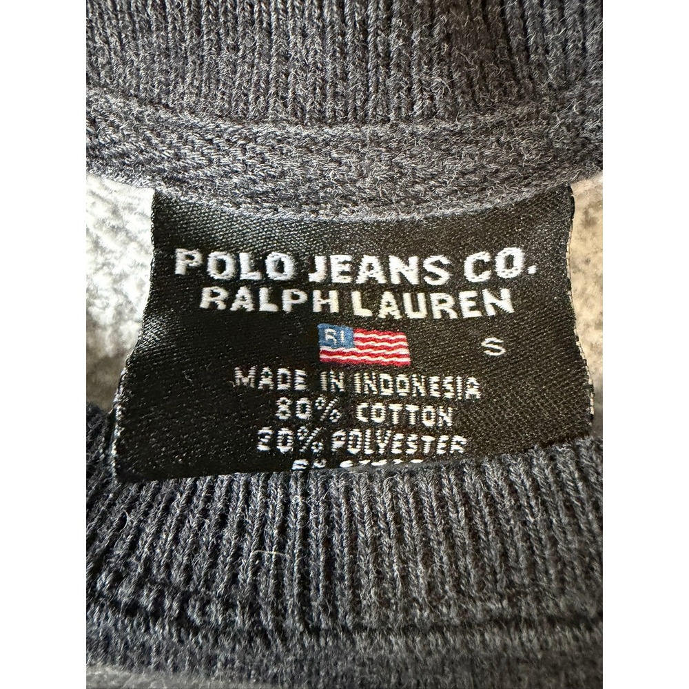 Ralph Lauren Polo Jeans Co Spellout Sweatshirt Grey Small Vintage Style Pullover - Picture 3 of 6